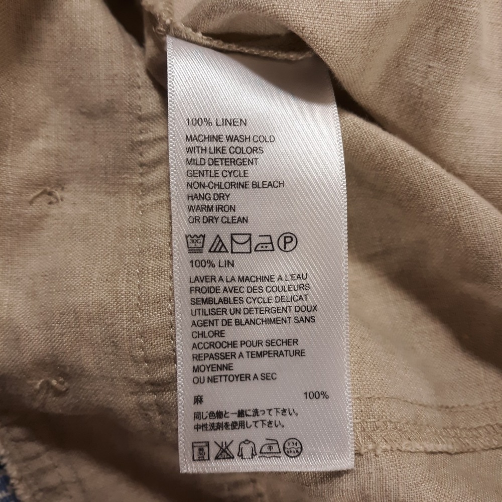 Tommy Bahama Two Palms Linen Shirt Jacket Womens Small Raw Edge Button Up Beige - Picture 6 of 10